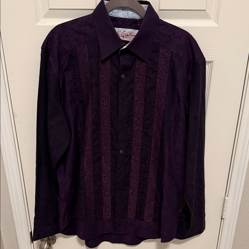 Robert Graham Purple Patterned Long Sleeve Shirt Sz XLT